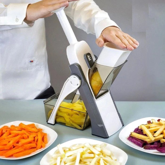 Safe Mandoline Slicer for Kitchen, 5 in-1 Vegetable Chopper
