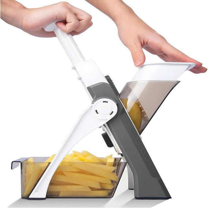 Safe Mandoline Slicer for Kitchen, 5 in-1 Vegetable Chopper