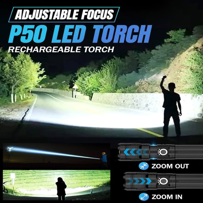 Super Power Rechargable Jamboo Torch Light With Power Bank
