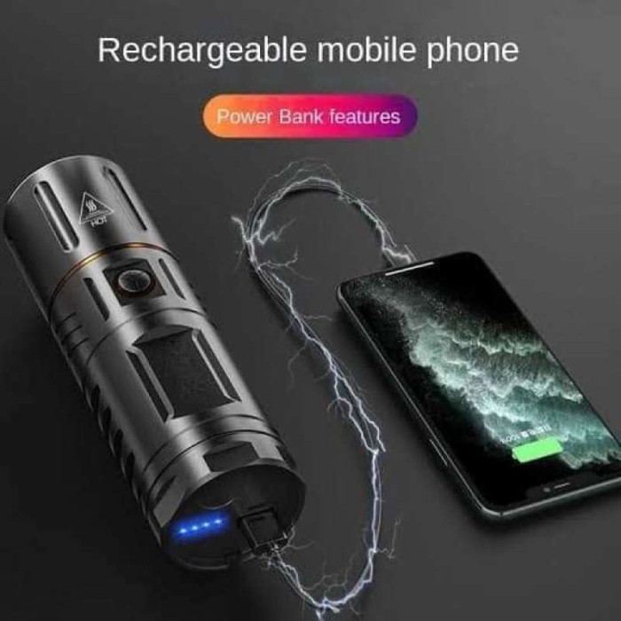 Super Power Rechargable Jamboo Torch Light With Power Bank