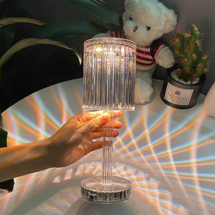 Crystal Satnd Diamond 16 Color Changing RGB Remote Control USB Rechargeable Touch Control Dimmable LED Table Lamp