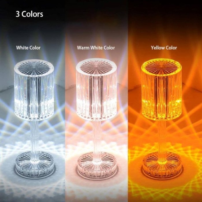 Crystal Satnd Diamond 16 Color Changing RGB Remote Control USB Rechargeable Touch Control Dimmable LED Table Lamp