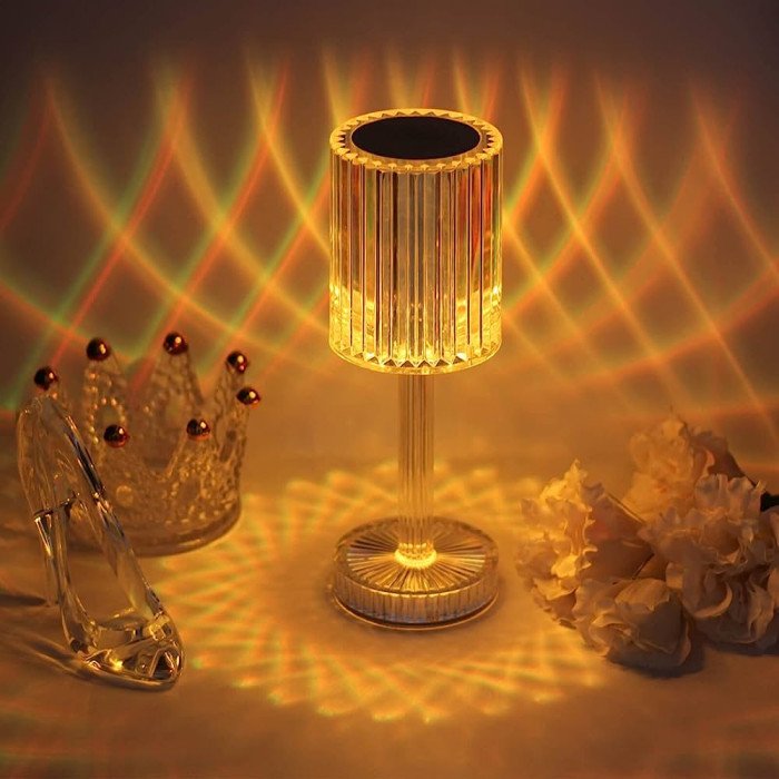 Crystal Satnd Diamond 16 Color Changing RGB Remote Control USB Rechargeable Touch Control Dimmable LED Table Lamp