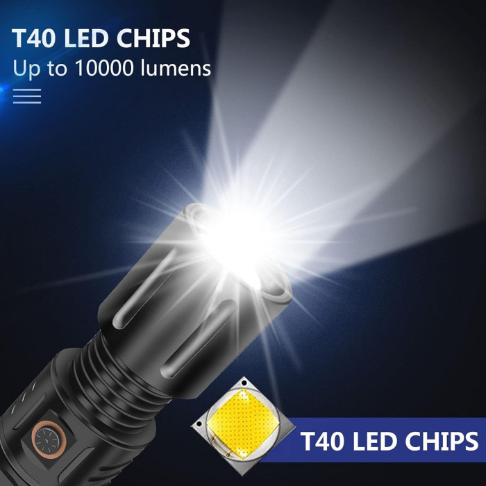 Super Power Rechargable Jamboo Torch Light With Power Bank