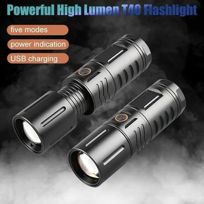 Super Power Rechargable Jamboo Torch Light With Power Bank