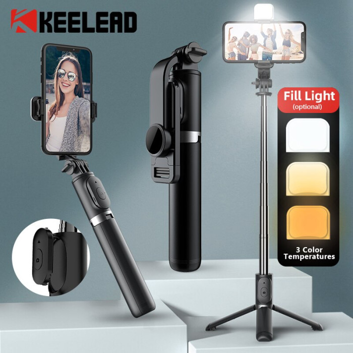 Multifunctional Selfie Stick Plus Tripod With Light And Bluetooth Remote Control