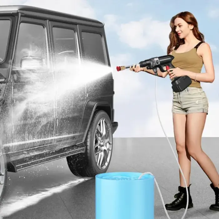 Double Battery Electric Cordless Rechargeable High Pressure Bike/Car Washer Gun Machine