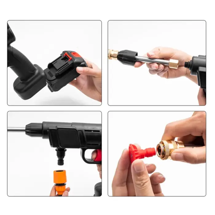 Double Battery Electric Cordless Rechargeable High Pressure Bike/Car Washer Gun Machine