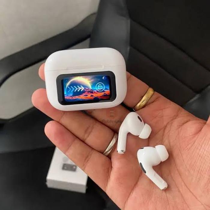 Multifunctonal Bluetooth 5.4 Wireless LCD Color Screen ANC Noise Cancelling TWS Sports Earbuds (White)